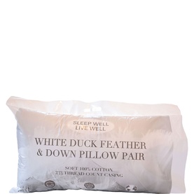 Duck Feather and Down Pillow Pair