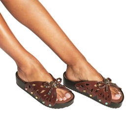 Boho Embellished Butterfly Slides