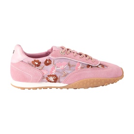 Lavender Floral Embroidered Trainers