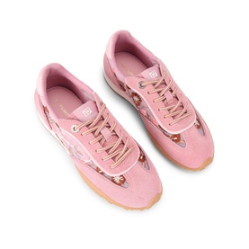 Lavender Floral Embroidered Trainers