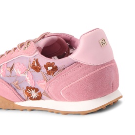 Lavender Floral Embroidered Trainers