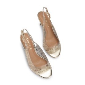 Lovebird Embellished Slingback Heels