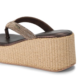 Riviera Embellished Raffia Flatforms
