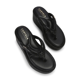 Riviera Embellished Raffia Flatforms