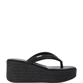 Riviera Embellished Raffia Flatforms