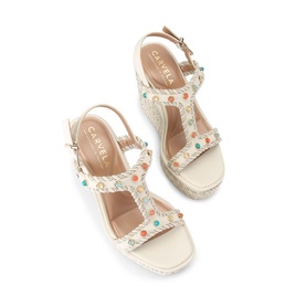 Sorella Embellished Woven Wedge Sandals