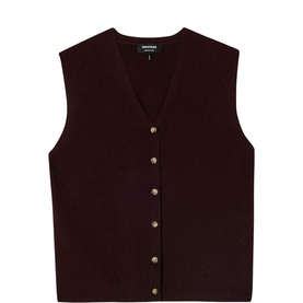 Button Front Knitted Tank Top