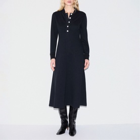 Heavy Button Flared Dress