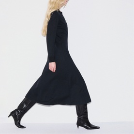 Heavy Button Flared Dress