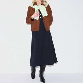 Heavy Button Flared Dress