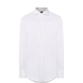 Hugo Boss Single Cuff Slim formal shirt in light beige, spread collar, button placket, long sleeves, slim fit silhouette