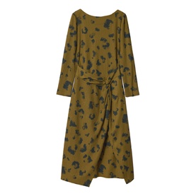 Ink Cloud Knot Flared Dress
