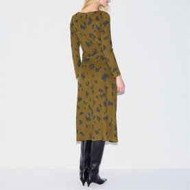 Ink Cloud Knot Flared Dress