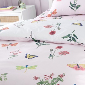 Butterfly Garden Duvet Set Pink
