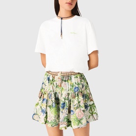 Printed Mini Flared Skirt