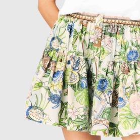 Printed Mini Flared Skirt