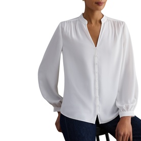 Blair Ruched Button Blouse