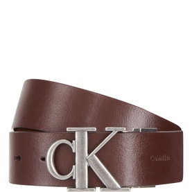 Monogram Buckle Reversible Leather Belt
