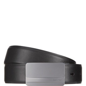 Logo Plaque Leather Belt