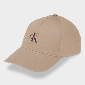 Calvin Klein Monogram Logo Cap in Roasted Cashew, six-panel cotton construction with embroidered CK monogram and curved brim.