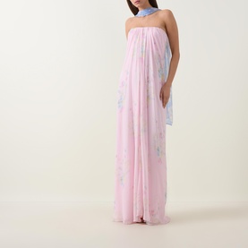 Emara Floral Print Bandeau Dress