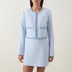 Azulia Denim Trim Tweed Jacket