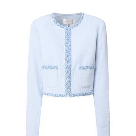 Azulia Denim Trim Tweed Jacket