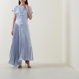 Pleated Asymmetric Dress