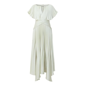 Pleated Cut-Out Asymmetric Dress
