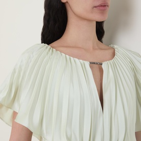 Pleated Cut-Out Asymmetric Dress