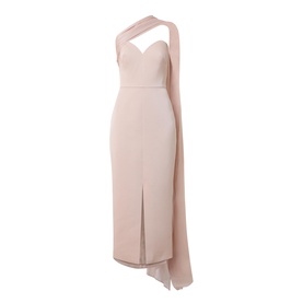 Pleated Scarf Bandeau Dress