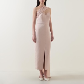 Pleated Scarf Bandeau Dress