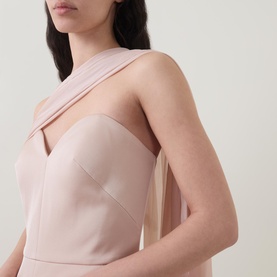 Pleated Scarf Bandeau Dress