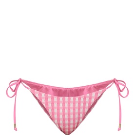 Bella Gingham Side-Tie Rio Bikini Bottoms