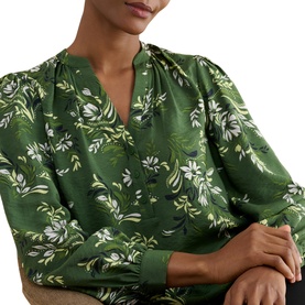 Sylvia Floral Ruched Blouse