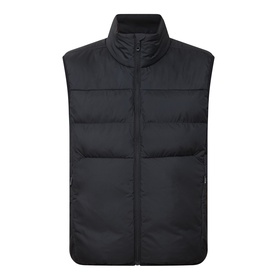 Boss Green Label black quilted polyester gilet with funnel neck, zip fastening and side pockets