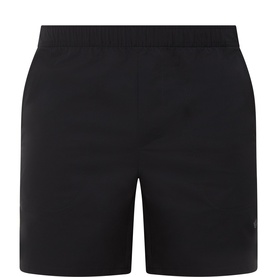 Boss Green Label black polyester shorts with elasticated waistband and subtle logo detail