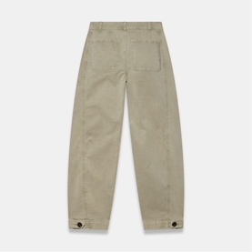 Washed Mid-Rise Barrel Leg Chinos