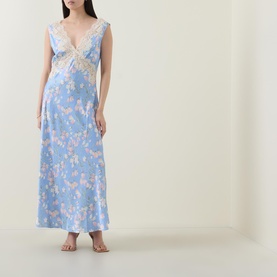 Lysandra Floral Lace Trim Slip Dress