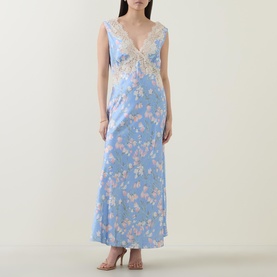 Lysandra Floral Lace Trim Slip Dress