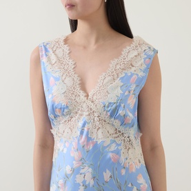 Lysandra Floral Lace Trim Slip Dress