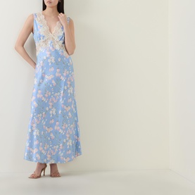 Lysandra Floral Lace Trim Slip Dress