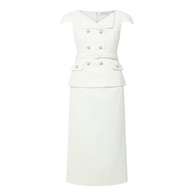Boucle Double-Breasted Pencil Dress