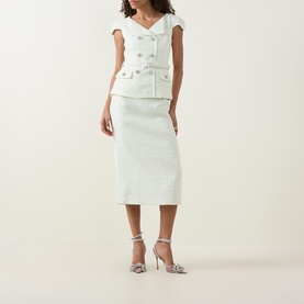 Boucle Double-Breasted Pencil Dress