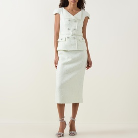 Boucle Double-Breasted Pencil Dress