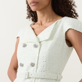 Boucle Double-Breasted Pencil Dress