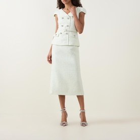 Boucle Double-Breasted Pencil Dress