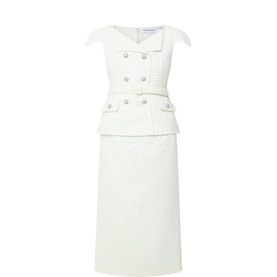 Boucle Double-Breasted Pencil Dress