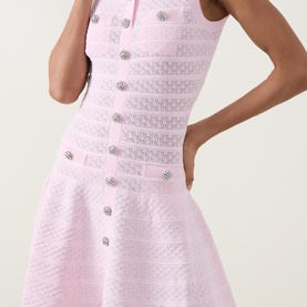 Pointelle Diamante Mini Dress