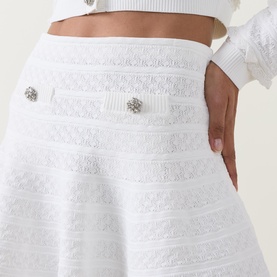 Pointelle Skater Mini Skirt
